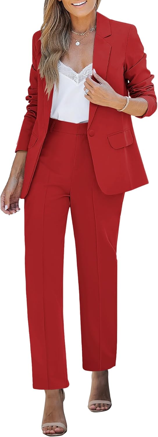 Women Two Piece Sets Pants Suits Dressy Business Casual Outfits Professional Blazer Pantsuits Set Wor Office